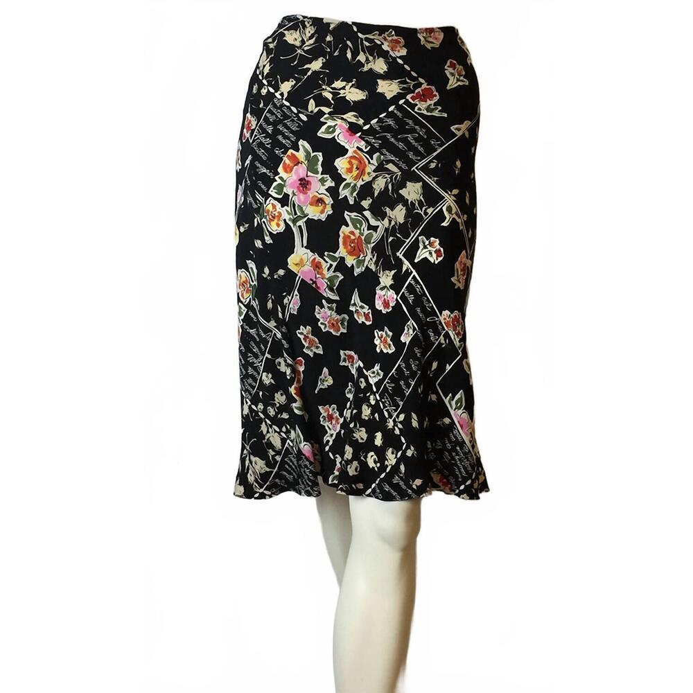 NEW MARIELLA BURANI women's floral print skirt in black floral